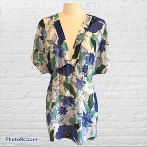 Gilligan & O'Malley Nightgown Blouse S Sheer Blue